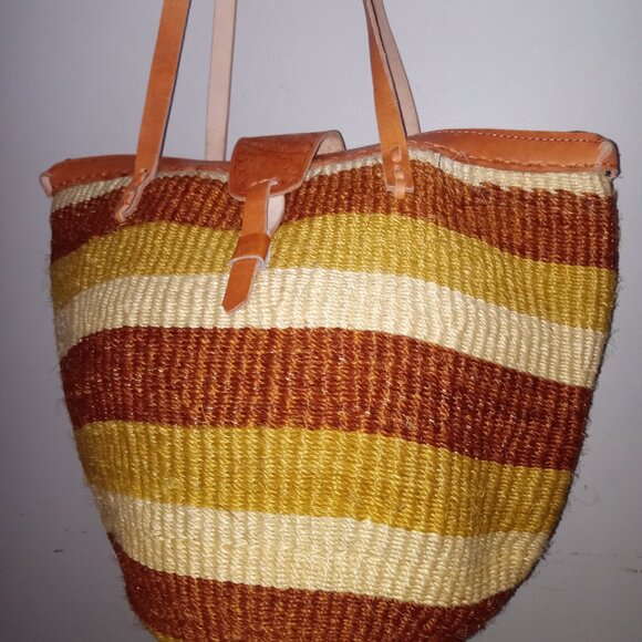 Xlarge sisal Kiondo Kikuyu Kenya Tote bag - Picture 2 of 6